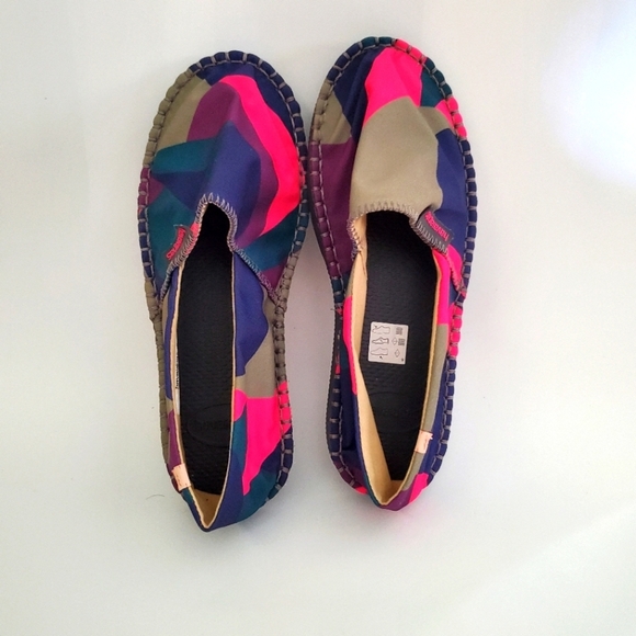 Havaianas Canvas Slip-On Shoes Flats Size 6 Multicolor Lightweight Espadrille - Picture 15 of 16